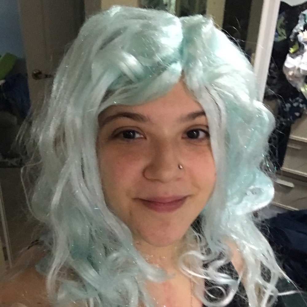 Crystal Blue Wavy Wig